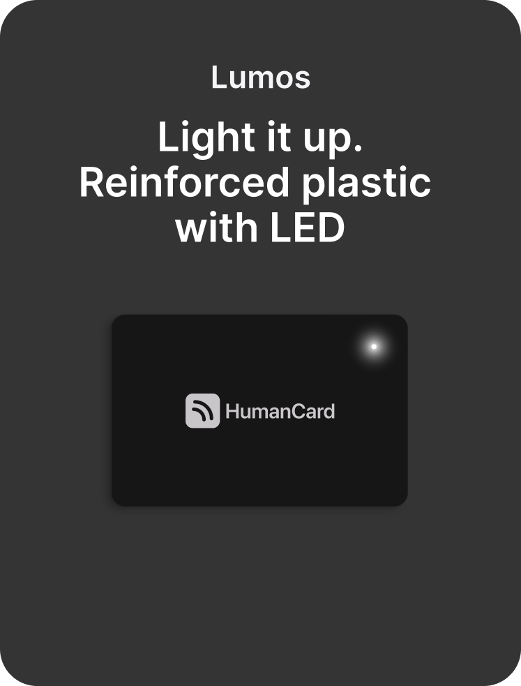 HumanCard Lumos - Smart Business Card with LED